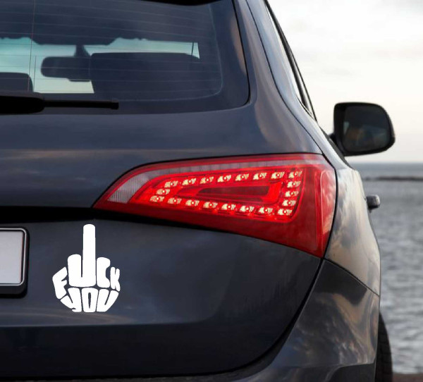 Lustiger Aufkleber "Fuck You" – Mittelfinger Sticker